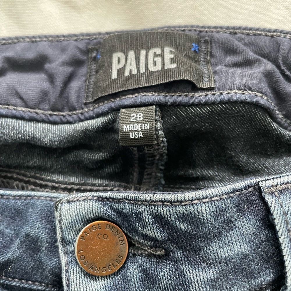 PAIGE Men's Dark Wash Denim Jeans